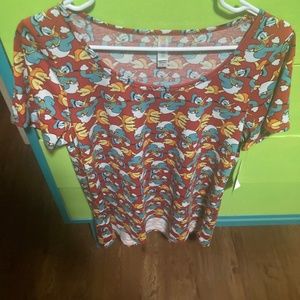 NWT LulaRoe Large L Disney cruise Donald Duck Tee Shirt, Casual, Fun, unique